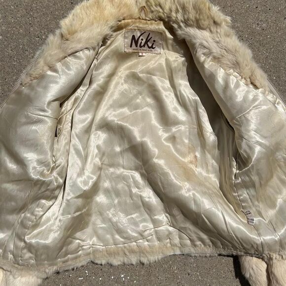 Vintage Cream Genuine Fur Coat - Picture 4 of 5